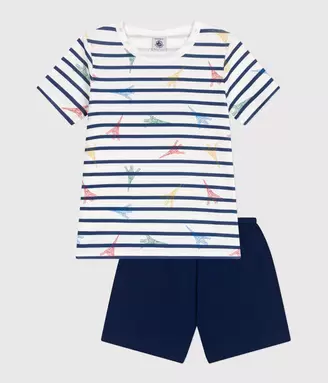 Oferta de Pijama infantil corto de algodón con estampado de París por 29€ en Petit Bateau