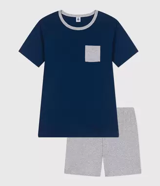 Oferta de Pijama infantil corto y liso de algodón por 40€ en Petit Bateau