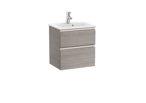 Oferta de Unik - mueble base compacto de dos cajones y lavabo centrado por 441,65€ en Roca