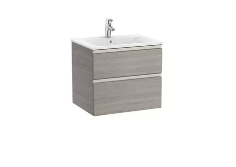 Oferta de Unik - mueble base de dos cajones y lavabo izquierda, derecha o centrado por 529,98€ en Roca