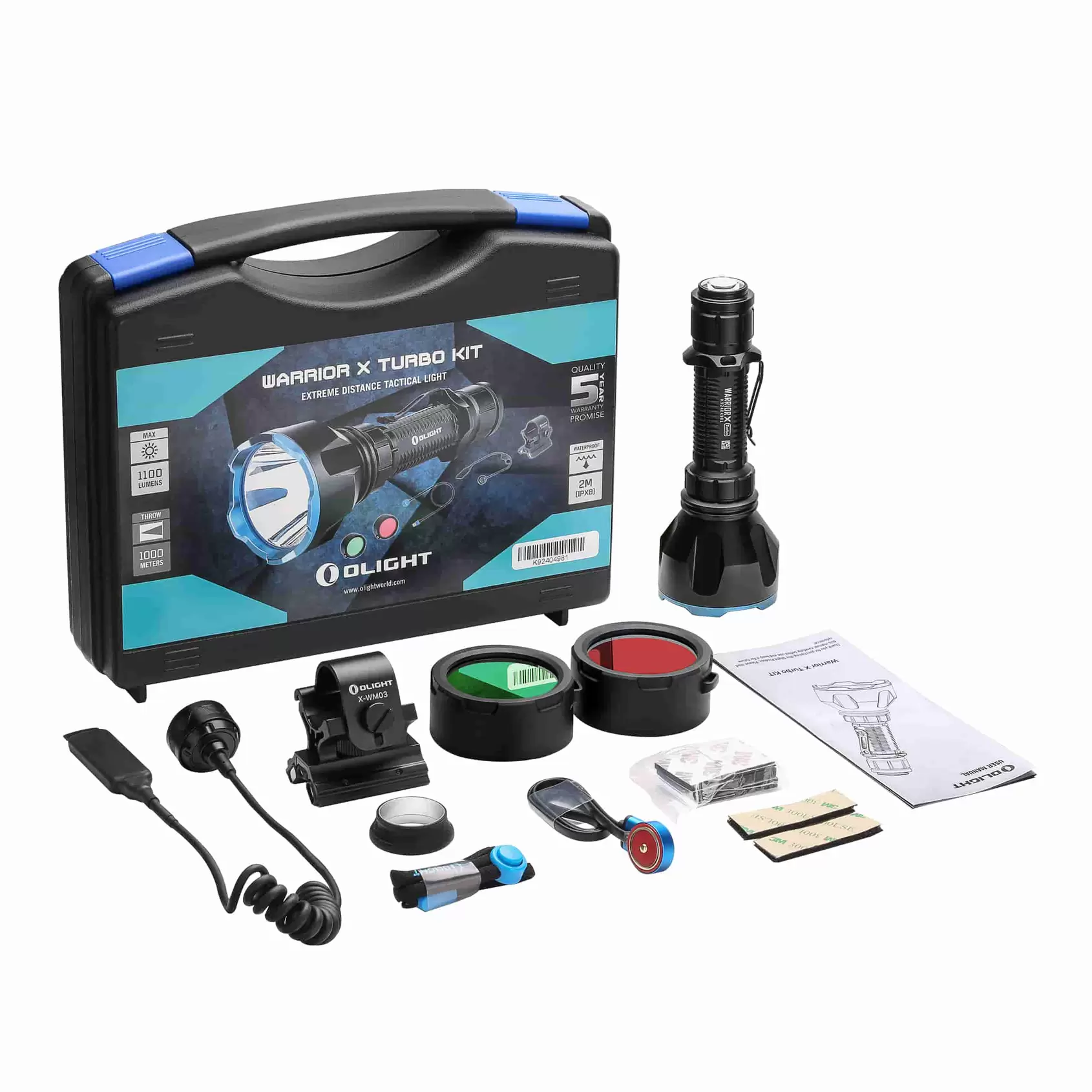 Oferta de Olight Warrior x Turbo Kit (Potente Recargable Linterna Táctica para caza) por 227,95€ en Olight