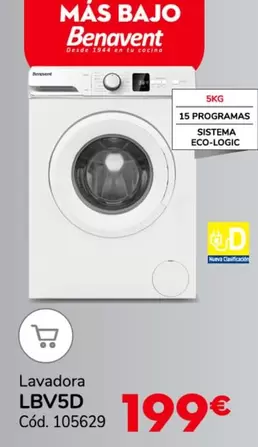 Oferta de Benavent - Lavadora LBV5D por 199€ en Conforama