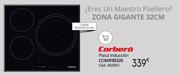 Oferta de Corberó - Placa Inducción CCIM3FBS320 por 339€ en Conforama