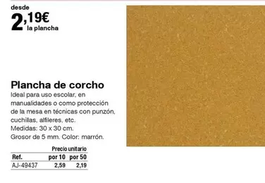 Oferta de Plancha De Corcho por 2,19€ en Staples Kalamazoo