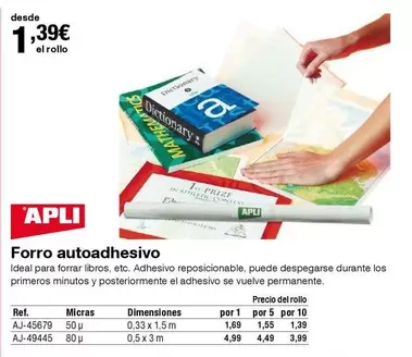 Oferta de Apli - Forro Autoadhesivos por 1,39€ en Staples Kalamazoo