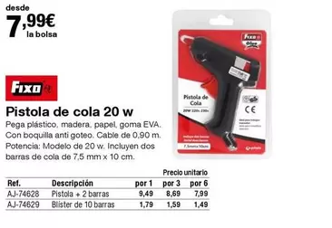 Oferta de Fixo - Fixo - Pistola De Cola 20 W por 7,99€ en Staples Kalamazoo