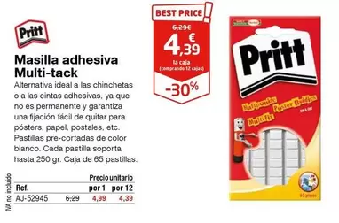 Oferta de Pritt - Masilla Adhesiva Multi-tack por 4,99€ en Staples Kalamazoo