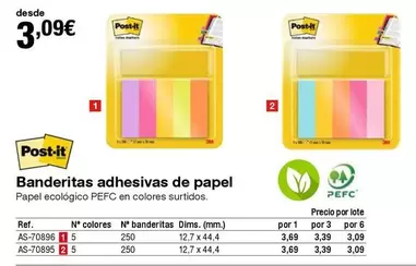 Oferta de Post-it - Banderitas Adhesivas De Papel Papel  por 3,09€ en Staples Kalamazoo