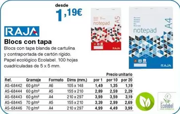 Oferta de Raja - Blocs Con Tapa por 1,19€ en Staples Kalamazoo