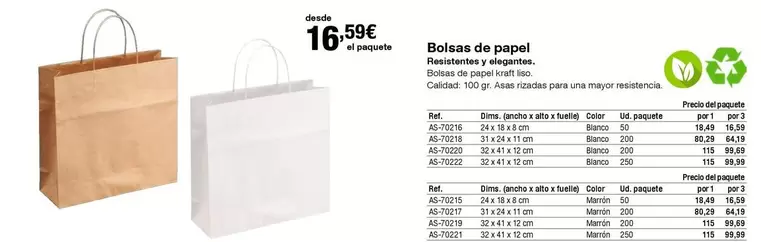 Oferta de Bolsas De Papel por 16,59€ en Staples Kalamazoo