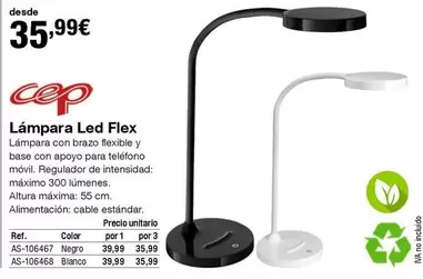 Oferta de Cep - Lámpara Led Flex por 35,99€ en Staples Kalamazoo