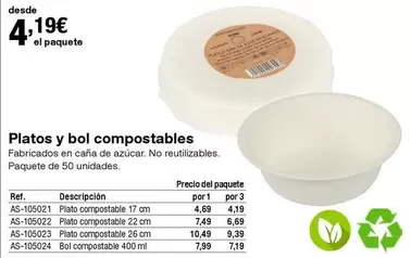 Oferta de Platos Y Bol Compostables por 4,19€ en Staples Kalamazoo