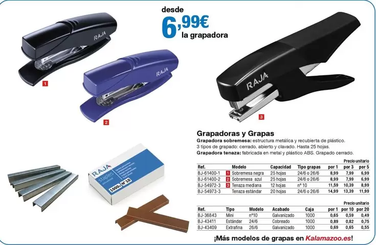 Oferta de Grapadoras Y Grapas por 6,99€ en Staples Kalamazoo