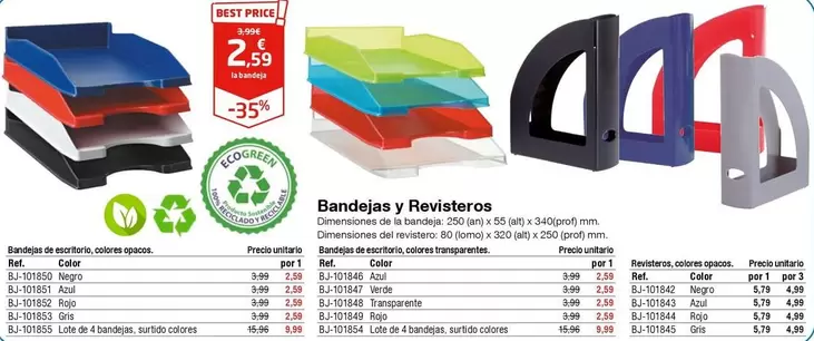 Oferta de Bandejas y Revisteros por 2,59€ en Staples Kalamazoo