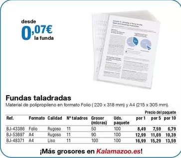 Oferta de Fundas Taladradas por 0,07€ en Staples Kalamazoo