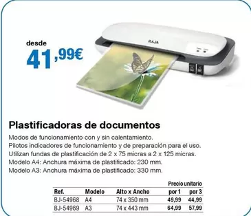 Oferta de Plastificadoras De Documentos por 41,99€ en Staples Kalamazoo