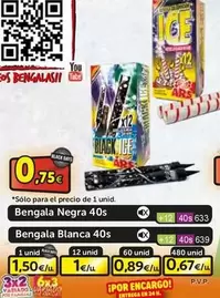 Oferta de Bengala Negra 40s por 0,67€ en Petardos CM