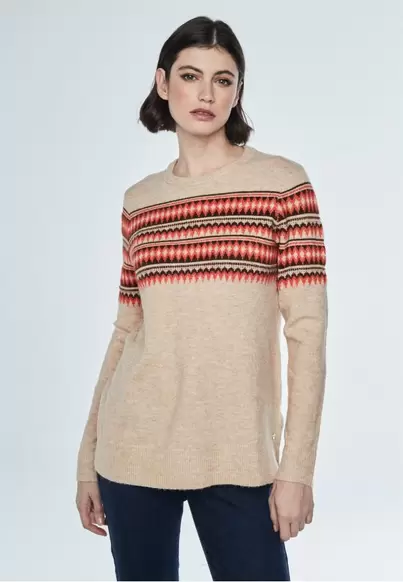 Oferta de Jersey zigzag BEIGE por 39,99€ en Dandara