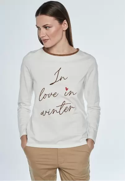 Oferta de Camiseta texto corazón BLANCO por 29,99€ en Dandara