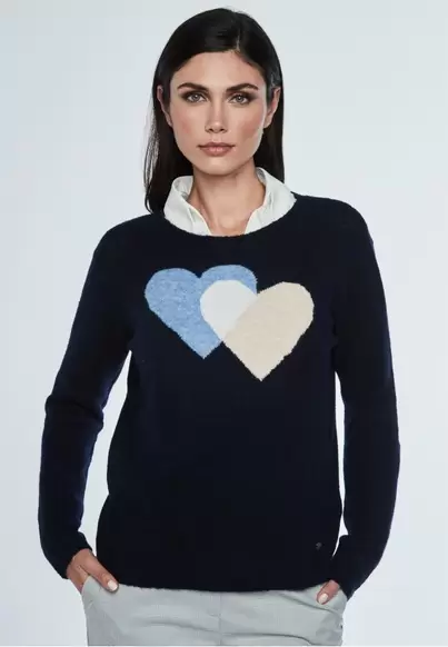 Oferta de Jersey corazón doble AZUL MARINO por 31,99€ en Dandara