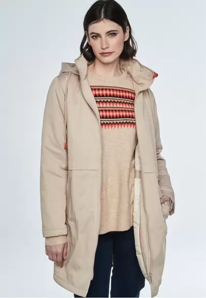 Oferta de Parka capucha BEIGE por 79,99€ en Dandara