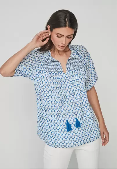 Oferta de Blusa flores BLANCO por 39,99€ en Dandara