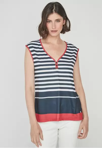 Oferta de Camiseta rayas constrate AZUL MARINO por 29,99€ en Dandara