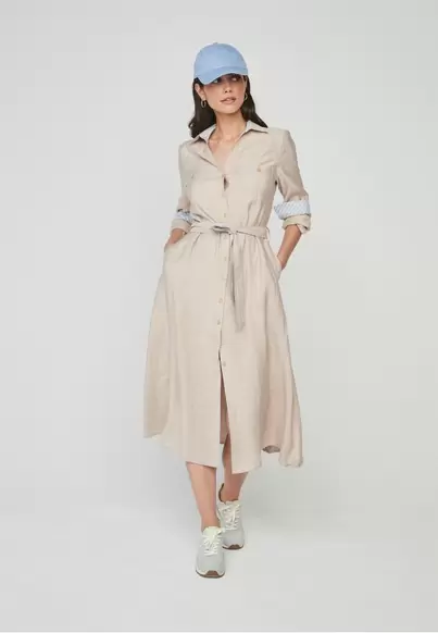 Oferta de Vestido camisero BEIGE por 79,99€ en Dandara