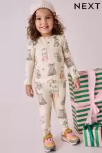 Oferta de Diseño navideño de conejitos en color crema - Rib Long Sleeve Top And Leggings Set (3mths-7yrs) por 14,19€ en Next