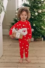 Oferta de Diseño de Papá Noel con lunares en rojo/crema - 100% Cotton Christmas Jogger Pyjamas (9mths-16yrs) por 18,25€ en Next