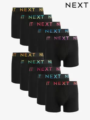 Oferta de Banda para la cintura con texto en negro con efecto sombreado brillante - Pack de 10 - A-Front Boxers (N09377) | 61 € por 61€ en Next