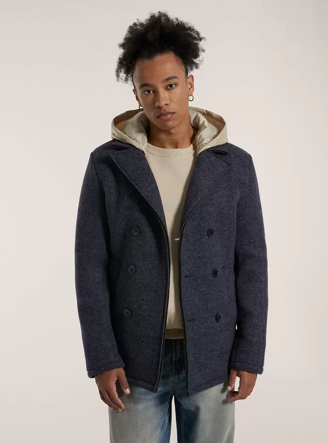 Oferta de Cappotto doppiopetto con cappuccio trapuntato por 19,99€ en Alcott