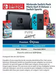 Oferta de Nintendo -  Switch Pack Mario Kart 8 Deluxe + Switch Sports por 410€ en Movistar