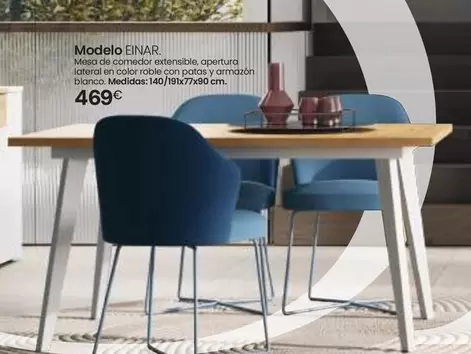 Oferta de Modelo Einar. Mesa De Comedor Extensible por 469€ en Tifón Muebles