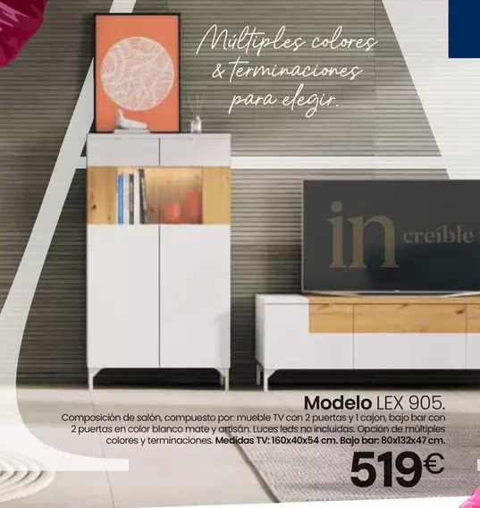 Oferta de Composición De Salón Modelo Lex 905 por 519€ en Tifón Muebles