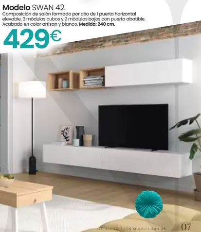 Oferta de Blanco - Modelo Swan 42 por 429€ en Tifón Muebles
