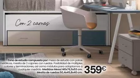 Oferta de Con 2 Camas por 359€ en Tifón Muebles