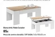 Oferta de Blanco - Mesa De Centro Elevable / Of1640a por 85€ en Mi Bricolaje