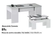 Oferta de Blanco - Mesa De Centro Elevable / 0l 1640a / 45x100x50 Cm por 89€ en Mi Bricolaje