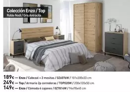 Oferta de Antracita - Enzo / Cabezal + 2 Mesitas / Oz6076w / 101x200x33 Cm por 189€ en Mi Bricolaje