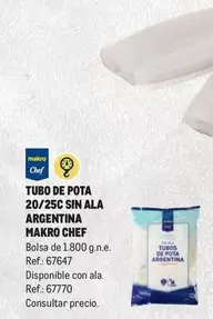 Oferta de Makro Chef - Tubo De Pota 20/25C Sin Ala Argentina  en Makro