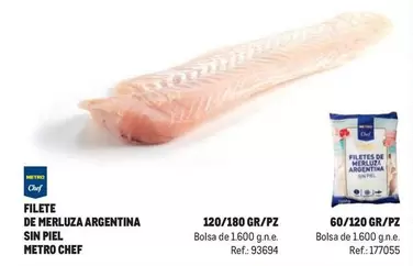 Oferta de Metro Chef - Filete De Merluza Argentina Sin Piel  en Makro