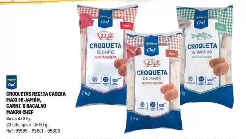 Oferta de Makro Chef - Croquetas Receta Casera Maxi De Jamón en Makro