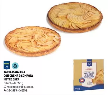 Oferta de Metro Chef - Tarta Manzana Con Crema O Compota en Makro