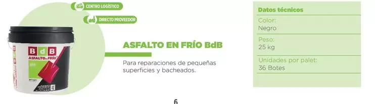 Oferta de Bdb - Asfalto En Frio en BdB