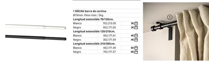 Oferta de Räcka Barra De Cortina por 4€ en IKEA