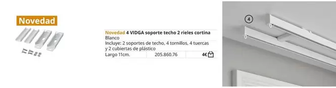 Oferta de Vidga Soporte Techo 2 Rieles Cortina por 4€ en IKEA