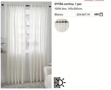 Oferta de Dytag Cortina por 68€ en IKEA