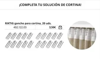 Oferta de Riktig - Gancho Para Cortina por 3,5€ en IKEA