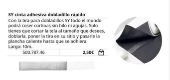 Oferta de SY Cinta Adhesiva Dobladillo Rápido por 2,5€ en IKEA